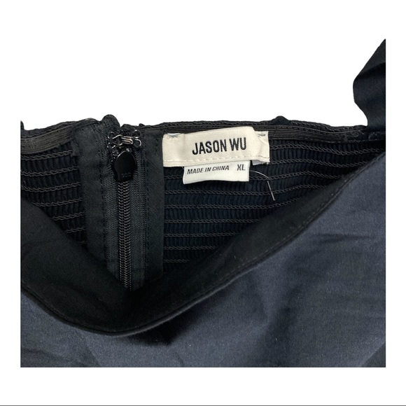 NWT JASON WU Black Tiered Shoulder Tie Maxi Dress Embroidered Size XL - Picture 5 of 16